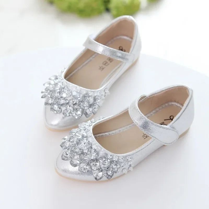 Chaussures de princesse à cristaux brillants pour filles