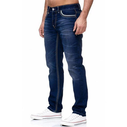 Solid Stretch Denim Jeans for Men