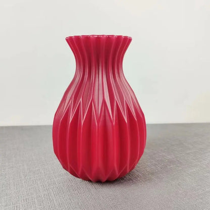 Moderne weiße Blumenvase aus Kunststoff, nordische Dekoration