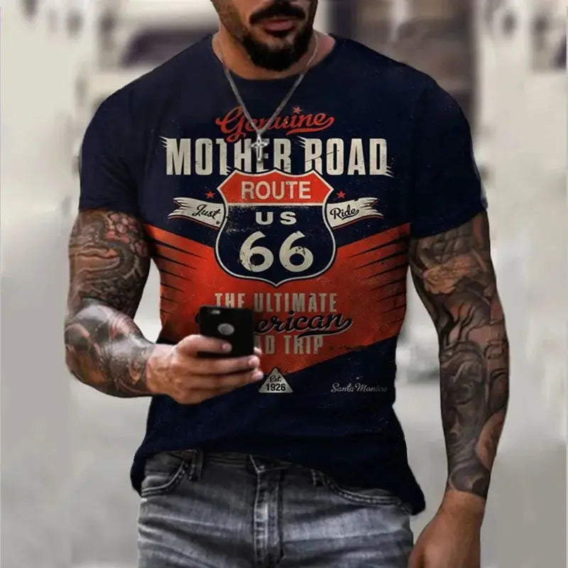 Vintage 66-Way 3D-bedrucktes Herren-T-Shirt 