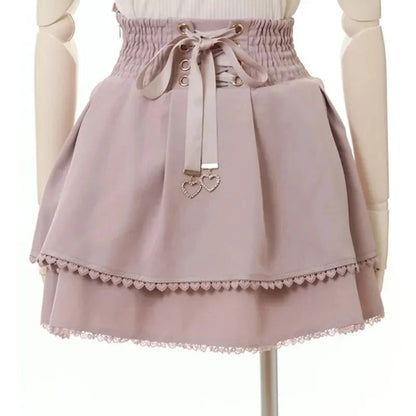 Japan Style High Waist Pleated Mini Skirt