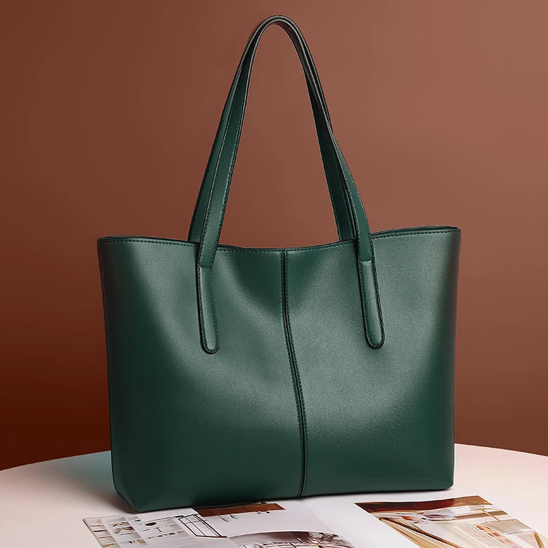 Sacs à bandoulière en cuir pour femmes - Sac à main de couleur unie pour dames