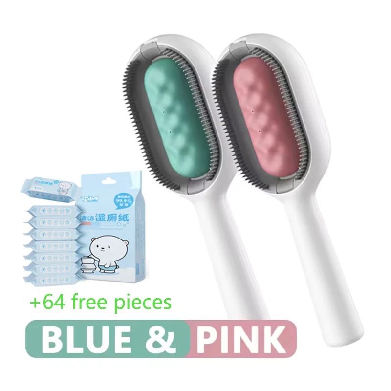 Doppelseitige Haarentfernungs-Massagebürste für Haustiere