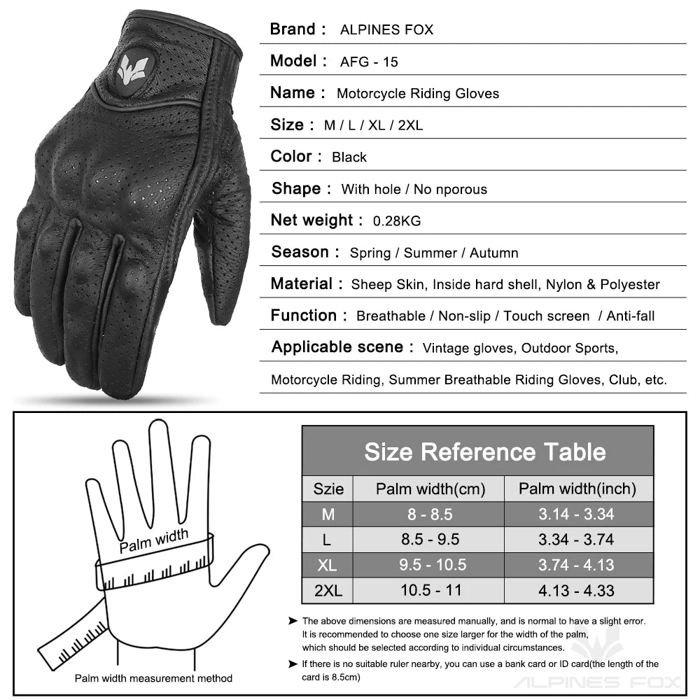 Vintage Leather Motorcycle Gloves for Men