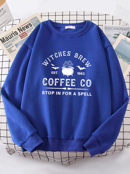 Witches Brew Coffee Letter Print Women's Sweatshirt