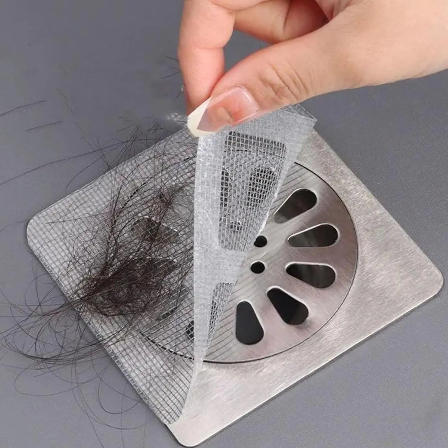 Disposable Mesh Hair Drain Catcher & Floor Drain Sticker