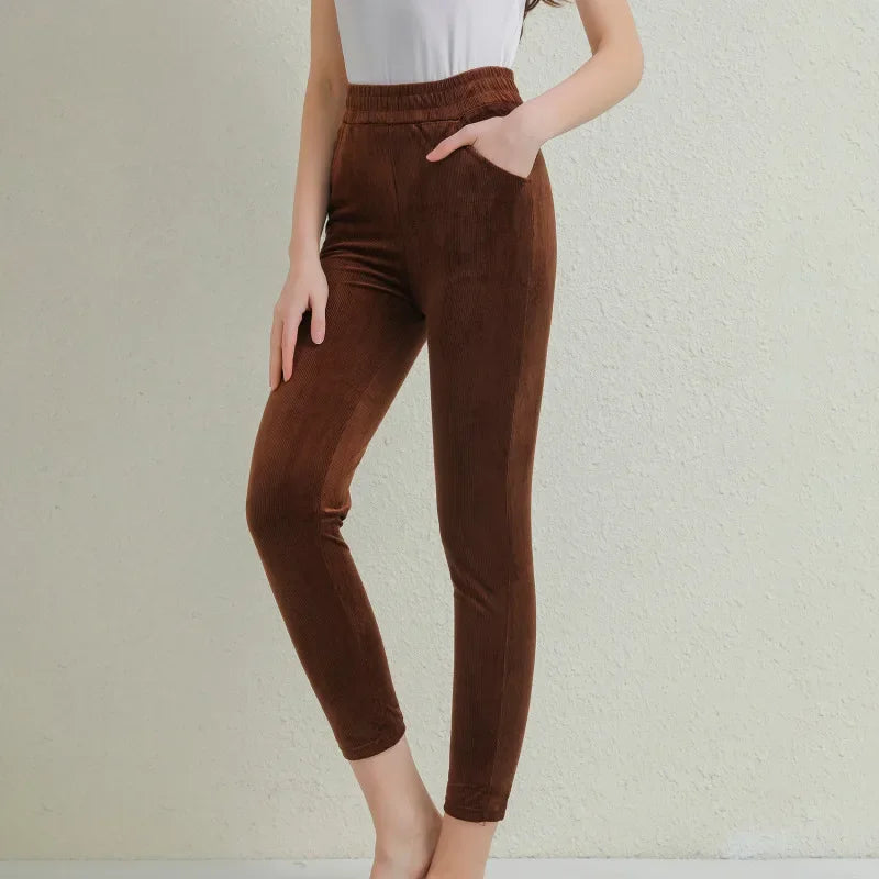 Thick Corduroy High Waist Harem Pants