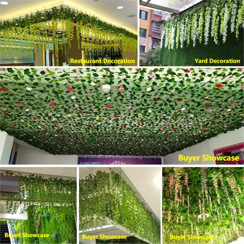 2.1M Green Ivy Leaf Wreath for DIY Wall and Event Decor