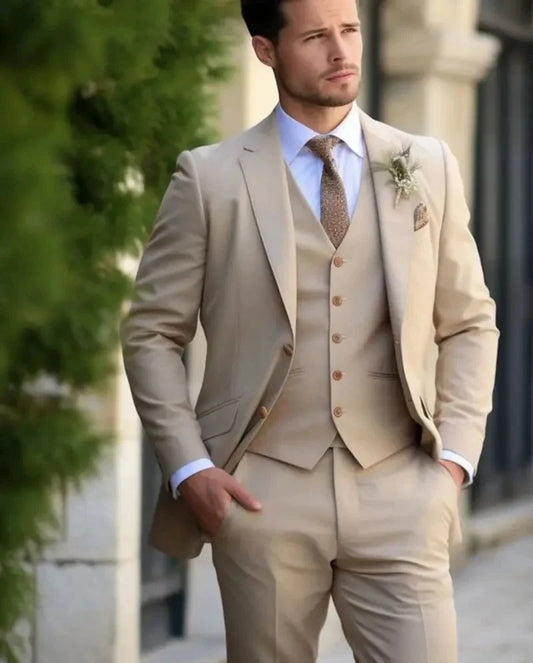 Men's Champagne Tuxedo Wedding Suit