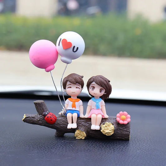 Cute Anime Couple Action Figure Car Decoration