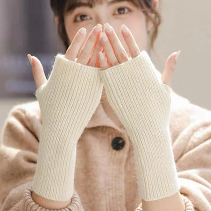 Gants d'hiver tricotés à manches courtes sans doigts