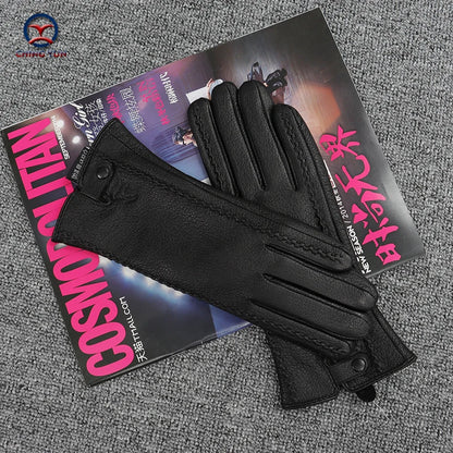 Nouveaux gants d'hiver en cuir véritable pour femmes