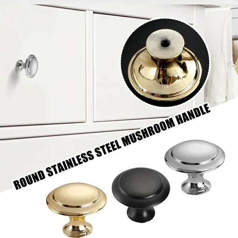 Boutons d'armoire ronds en acier inoxydable