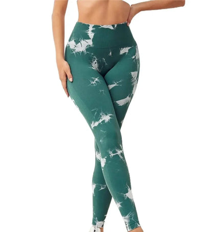 Zha Piao Pantalon de yoga sans couture tie-dye