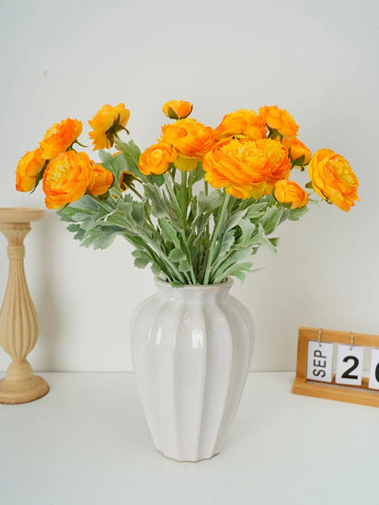 Simulation Flocking 3-Head Peonies Flower Branch