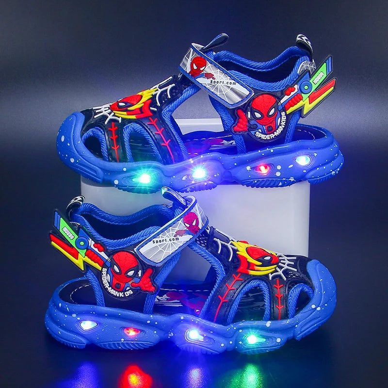 Sandales de sport à LED Disney Spiderman pour garçons - Douces et décontractées