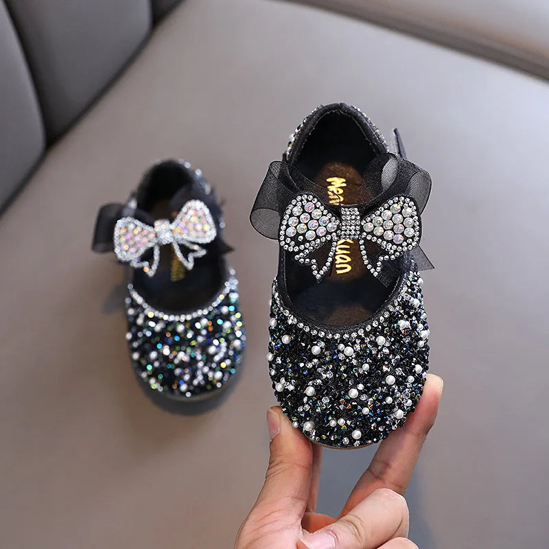 Chaussures de danse de princesse à strass pour filles