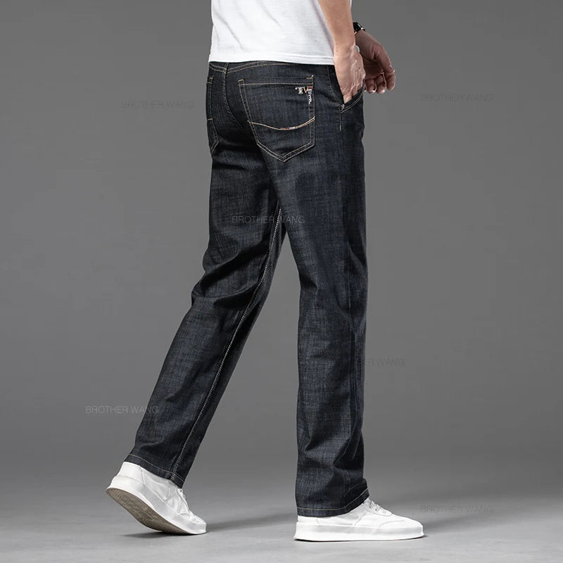 Sommerliche Stretch-Straight-Jeans für Herren