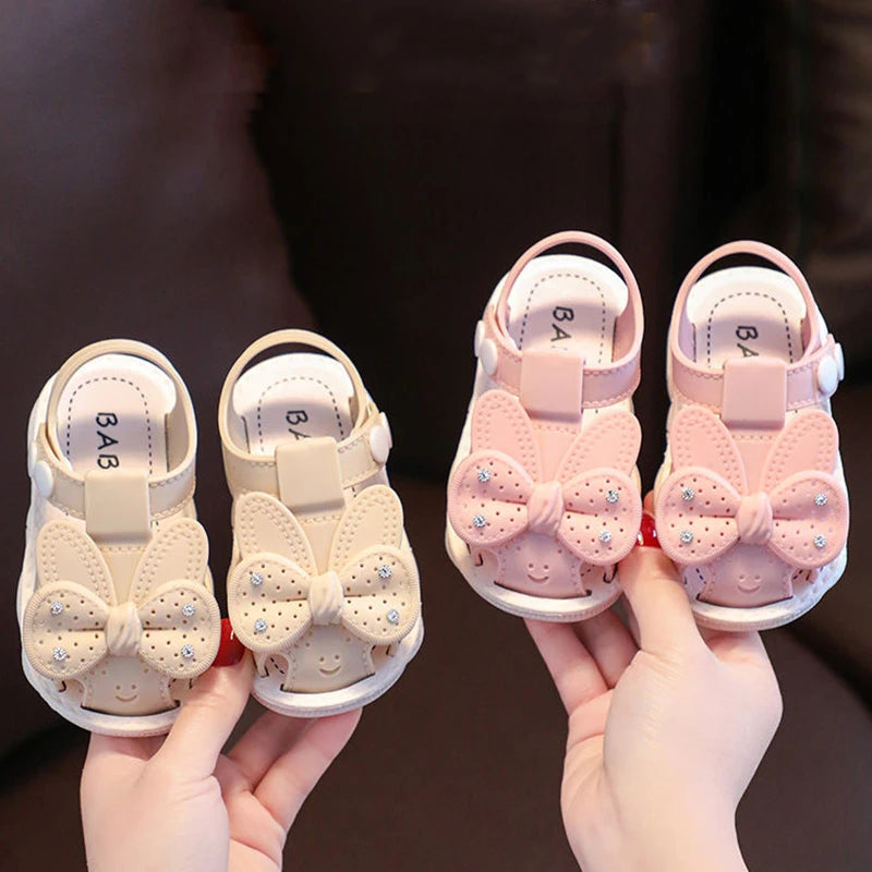 Rhinestone Bow Sandals for Baby Girls