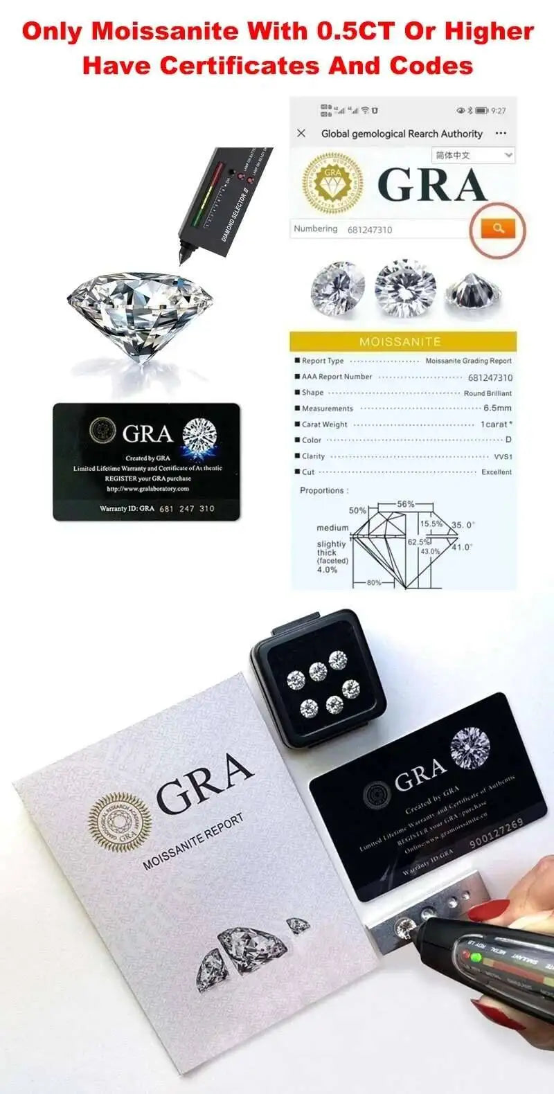 Women's Moissanite claw Diamond Wedding Band Finger Rings