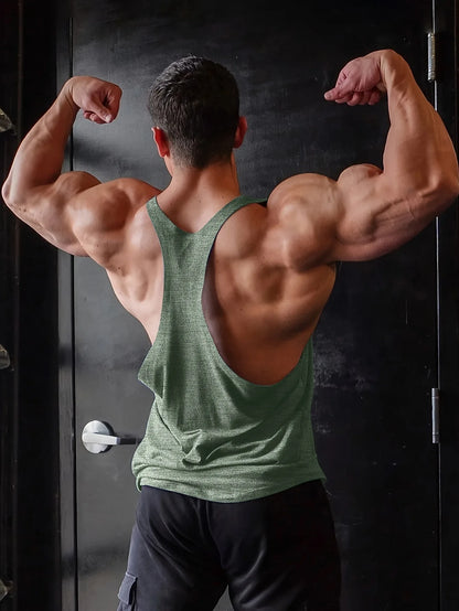 Men's Bodybuilding Sport Loose Crossbar Quick Dry Work Tank Top