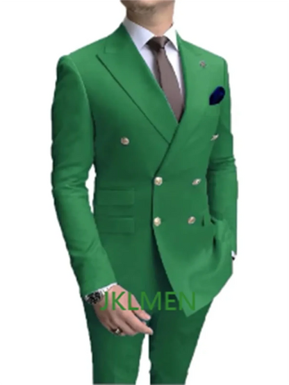 Lässiges, zweireihiges Anzugset in Himmelblau