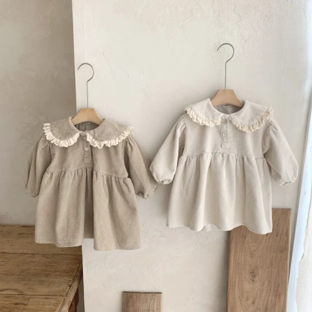 Toddler Girl Peter Pan Collar Corduroy Dress