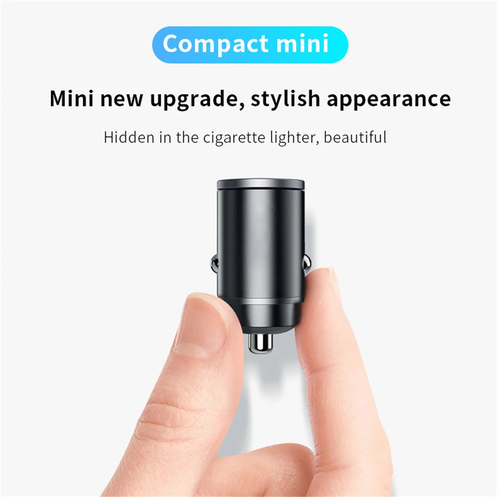 100W/200W QC3.0 PD Mini Car Charger  - 12-24V Fast Charging