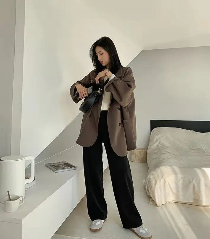 Chic Oversize Black Blazer for Spring & Autumn