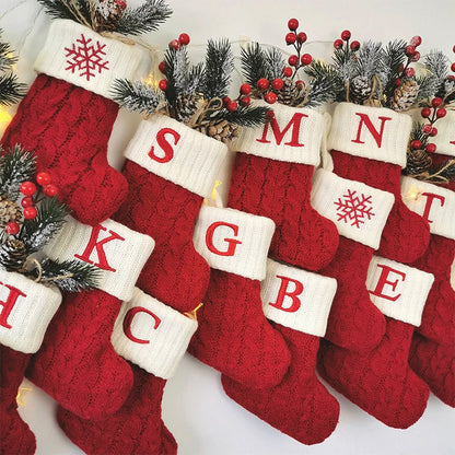 Alphabet Knitted Christmas Stockings