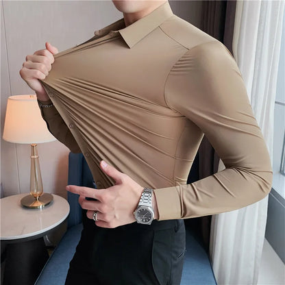 Chemise habillée de luxe sans coutures, coupe slim, de qualité supérieure