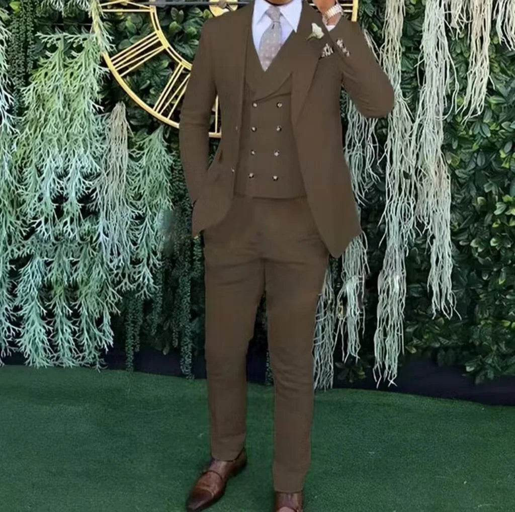 Weddings & Business Men's Slim Fit 3-Piece Suit