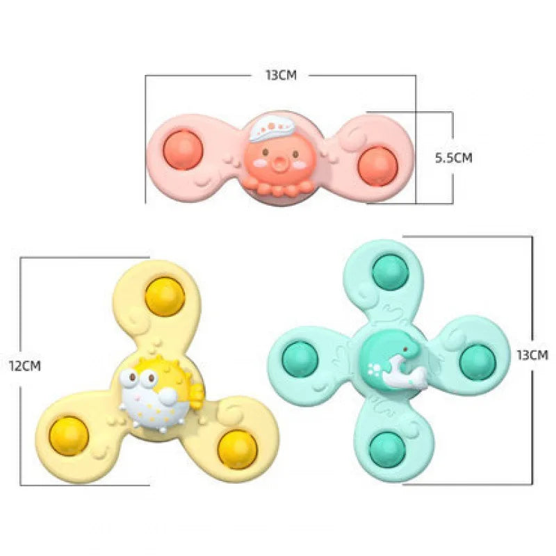 Jouets de bain pour enfants - Hochets de dessin animé Fidget Spinner