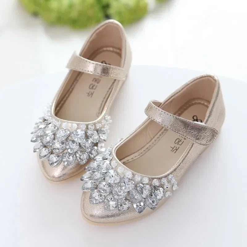 Chaussures de princesse à cristaux brillants pour filles