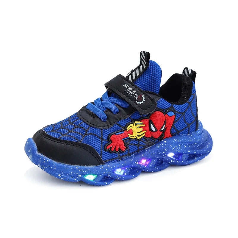 Baskets LED Disney Spiderman pour garçons - Rouge et noir