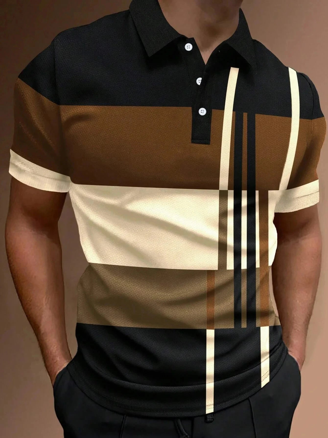 Neues Golf-Poloshirt mit Streifen für Herren – lässig und modisch