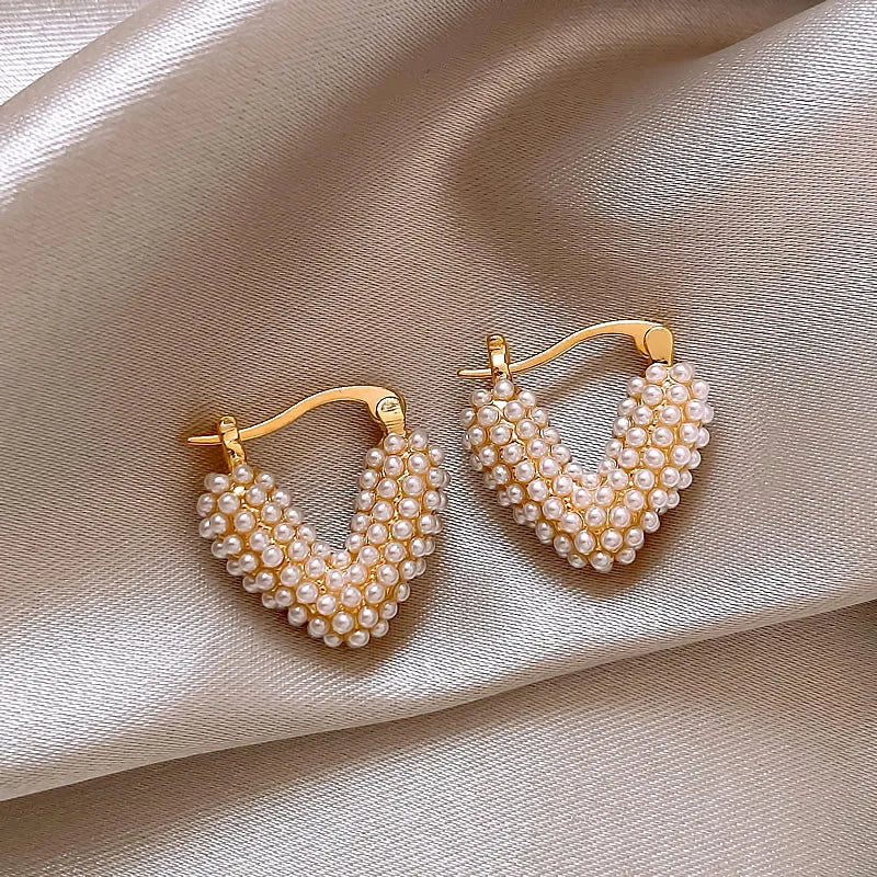 Light Luxury Love Imitation Pearl Earrings for Women