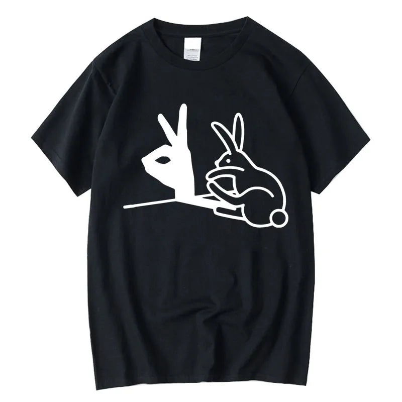 Men's Cotton Funny Gesture Print T-Shirt