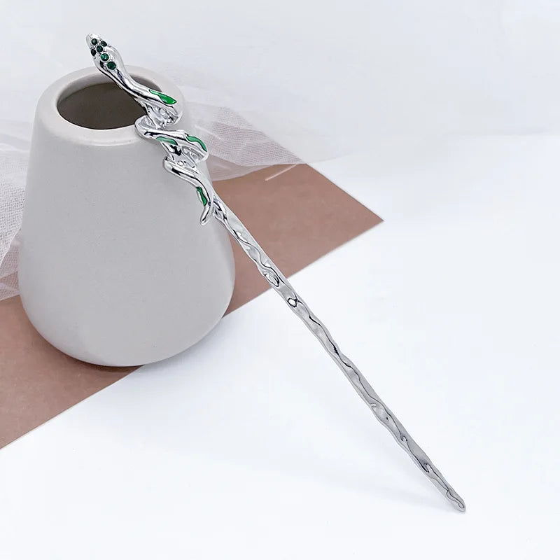 Damen Vintage Essstäbchen Schlangen Haarstäbe