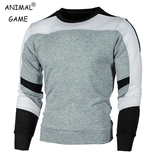 Neues lässiges Rundhals-Sweatshirt mit Farbblock für Herren