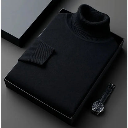 Slim Fit Rollkragen-Strickpullover für Herren