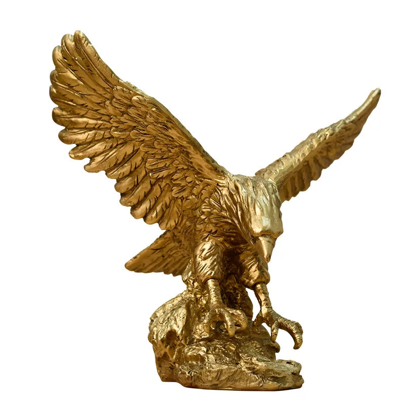 Statue en résine Golden Eagle - Décor de bureau moderne