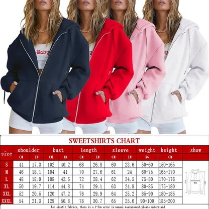 Herbst Winter Reißverschluss Hoodie Damen Oberbekleidung