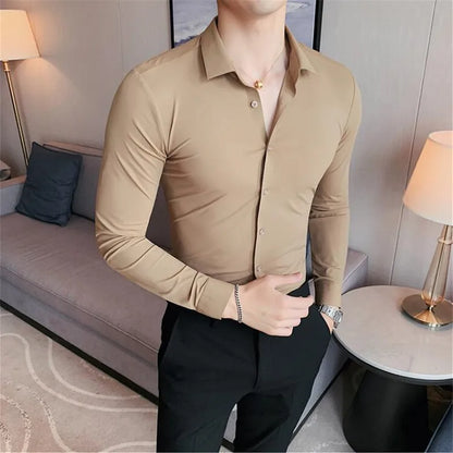 Chemise habillée de luxe sans coutures, coupe slim, de qualité supérieure
