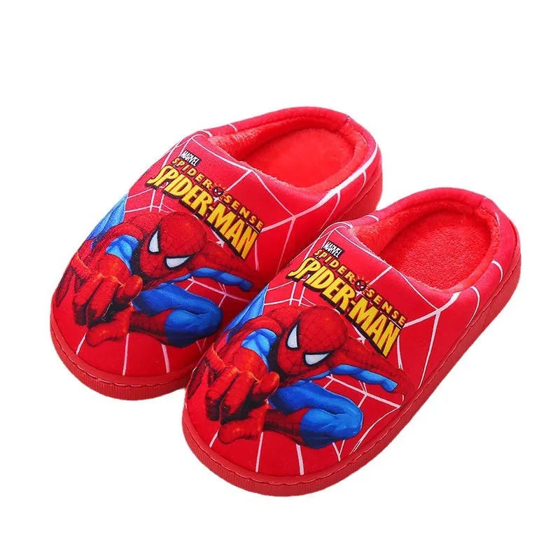 Cartoon Spiderman Cotton Slippers for Boys - Warm & Stylish