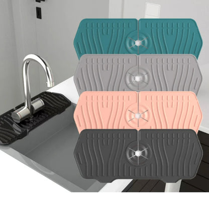 Tapis de robinet d'évier en silicone avec égouttoir en éponge
