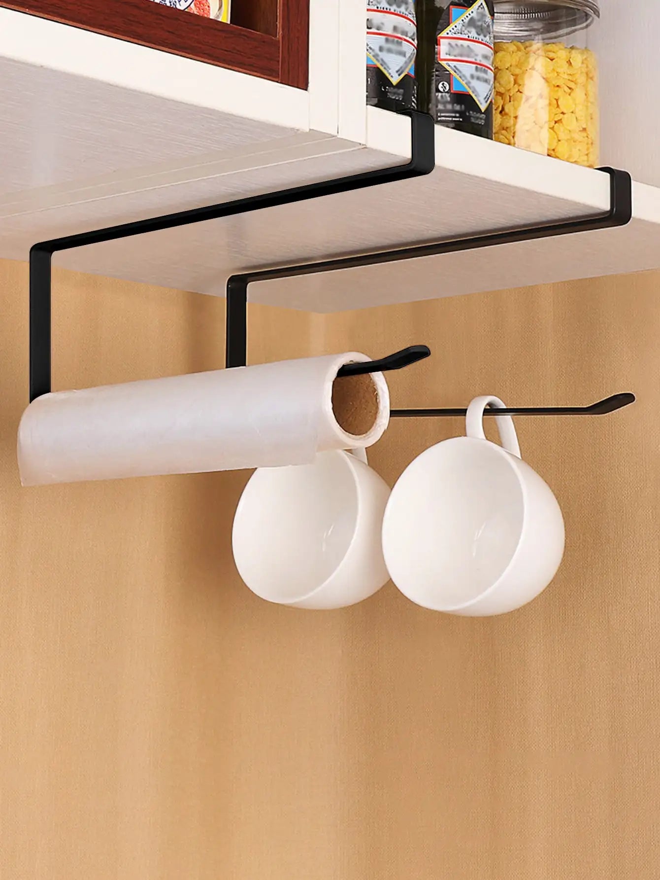 Wall-Mounted Paper Roll Holder & Towel Rack - Bathroom & Kitchen