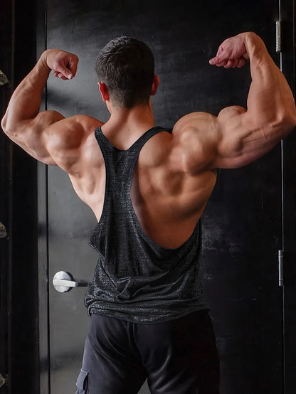 Men's Bodybuilding Sport Loose Crossbar Quick Dry Work Tank Top