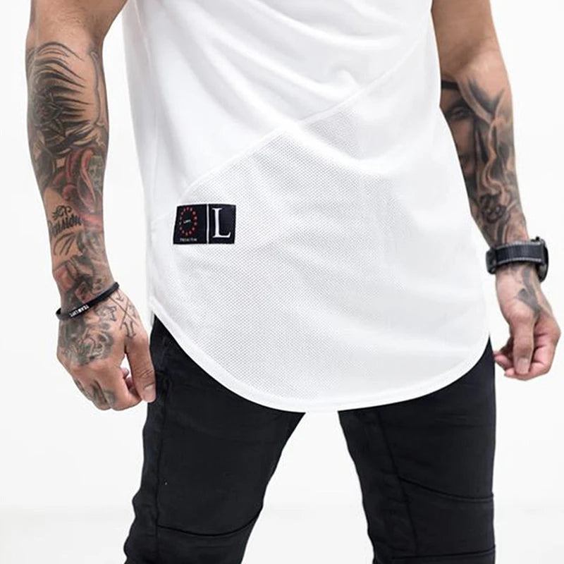 Men's Patchwork Short Sleeves Breathable T-shirt