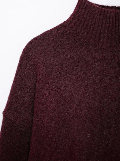 Pull ample à col rond pour femme